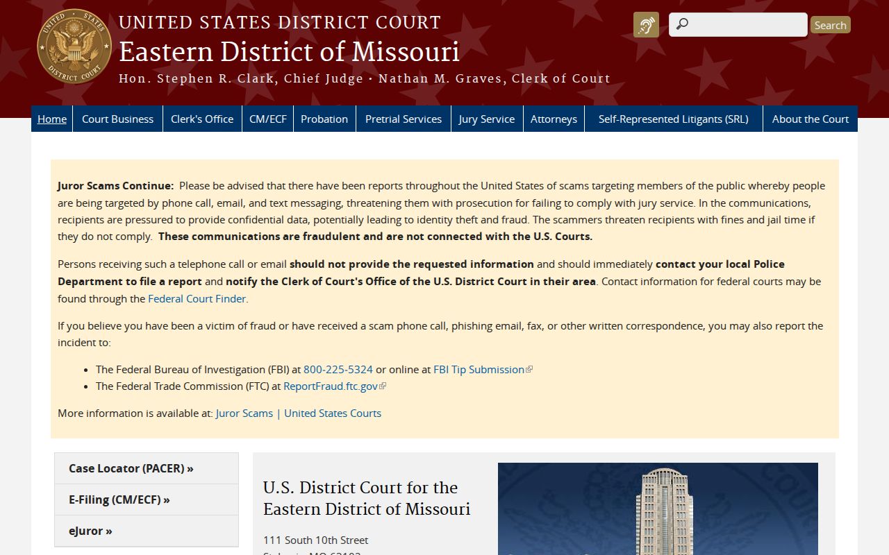 Ripley County court docket federal court locations reference
